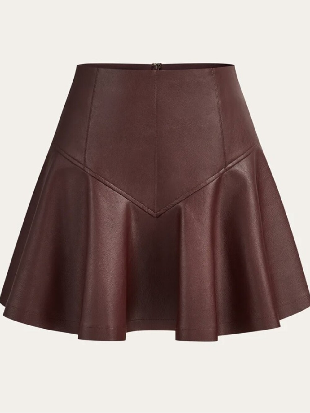 Commense High Waisted Flared Leather Mini Skirt XS NWT